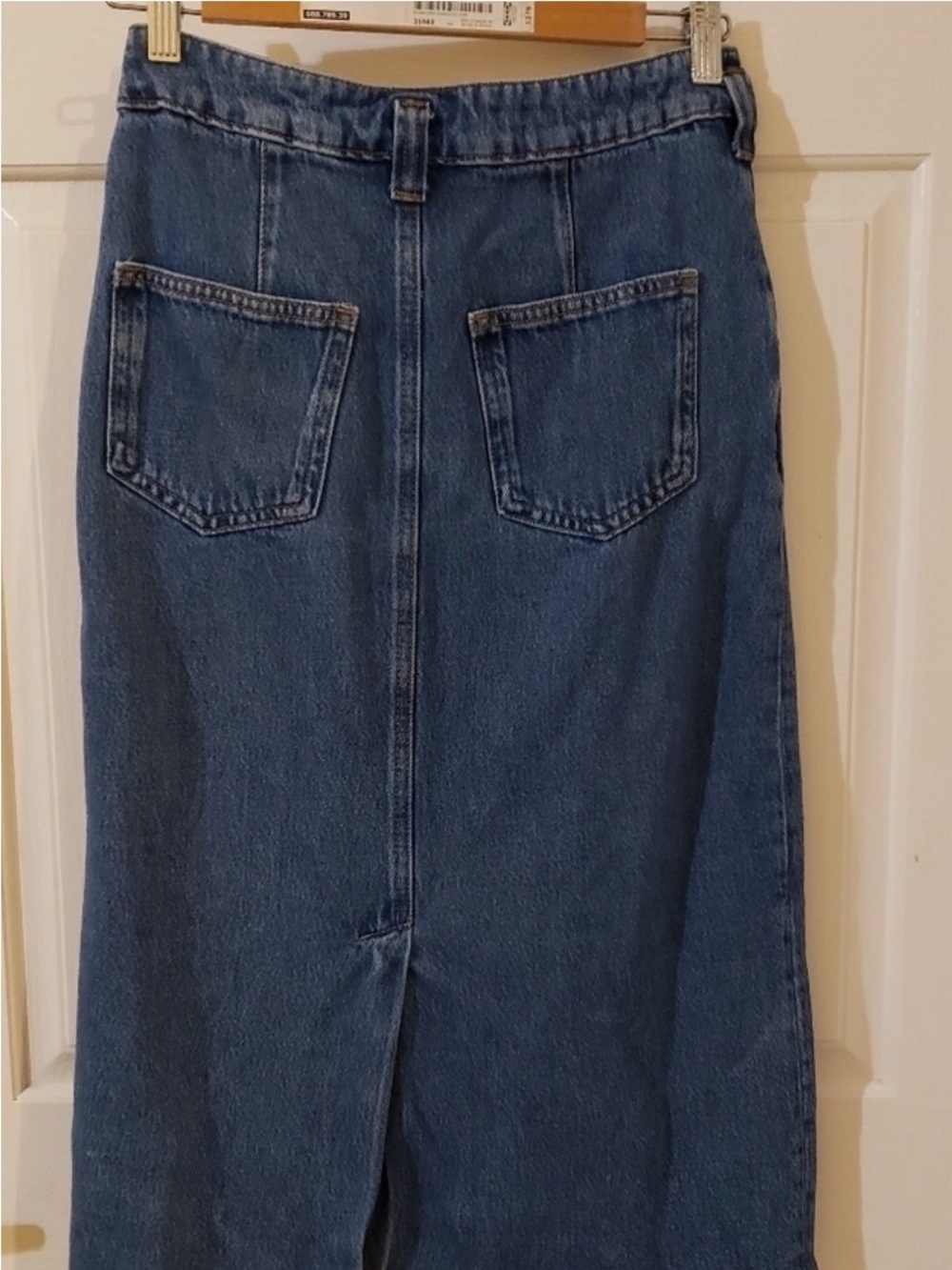 Pilcro straight denim button up skirt size 0 raw hem - Picture 2 of 4